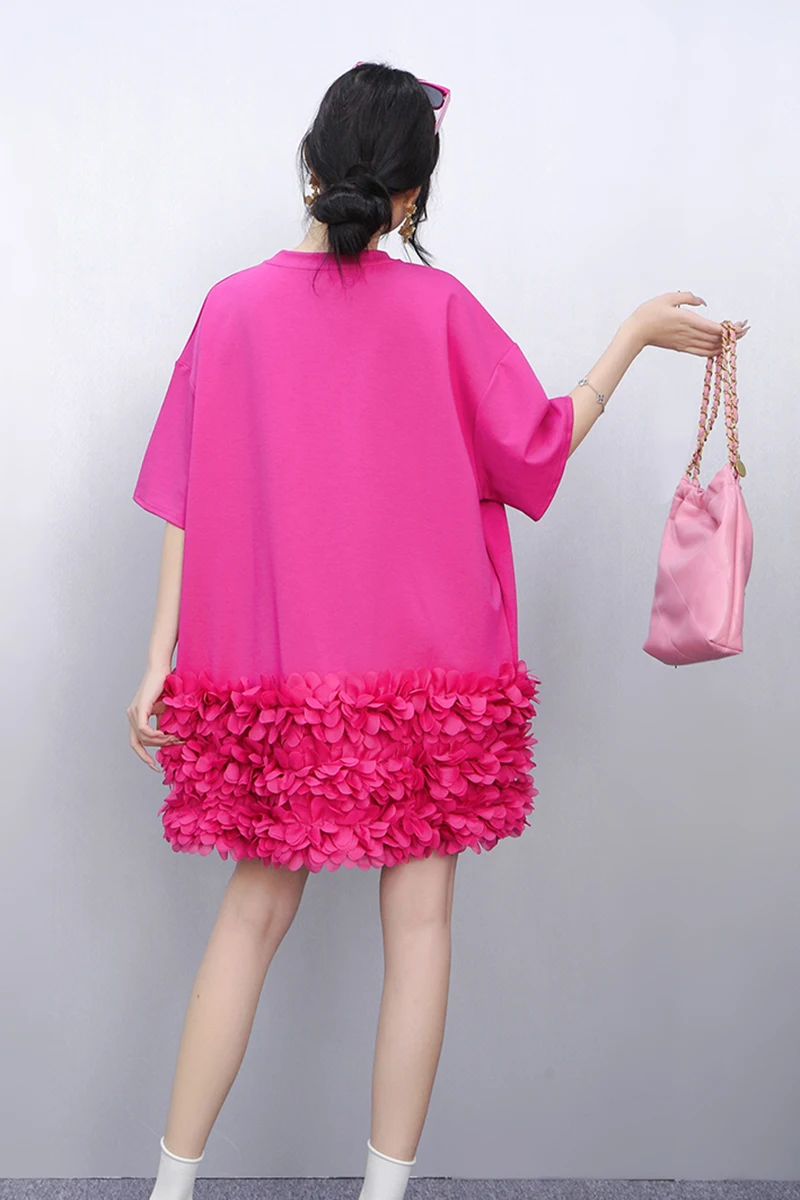 2025 ฤดูใบไม้ผลิใหม่Elegant O-คอหลวมเสื้อยืดสั้นเค้กผู้หญิงแฟชั่นแขนสั้นสุภาพสตรีขายส่งJ906