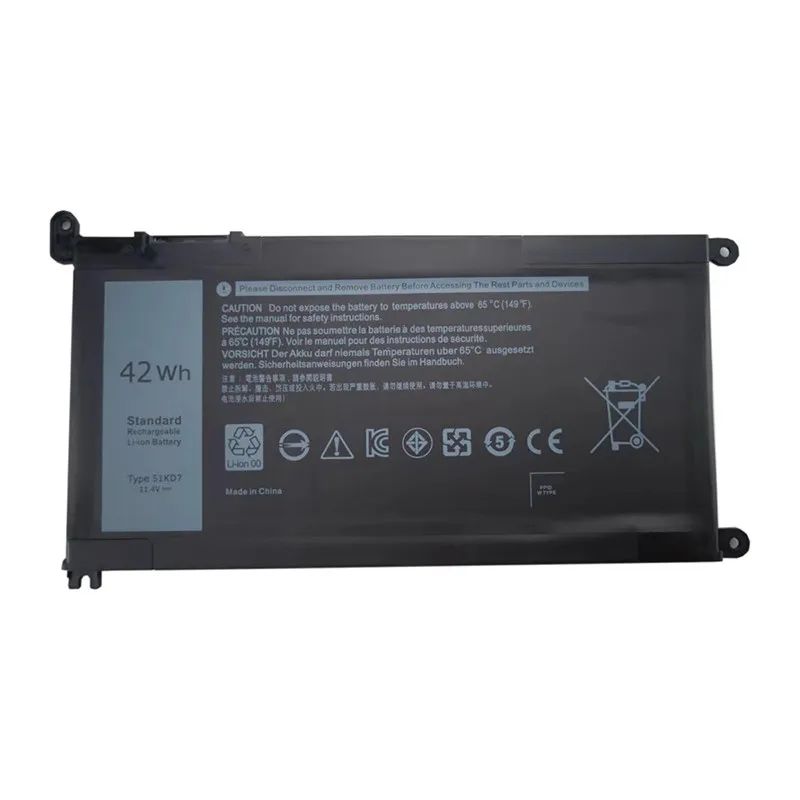 Laptop Battery For 51KD7 FY8XM Y07HK 051KD7  11 3180 3189 P26T 11.4V 42W