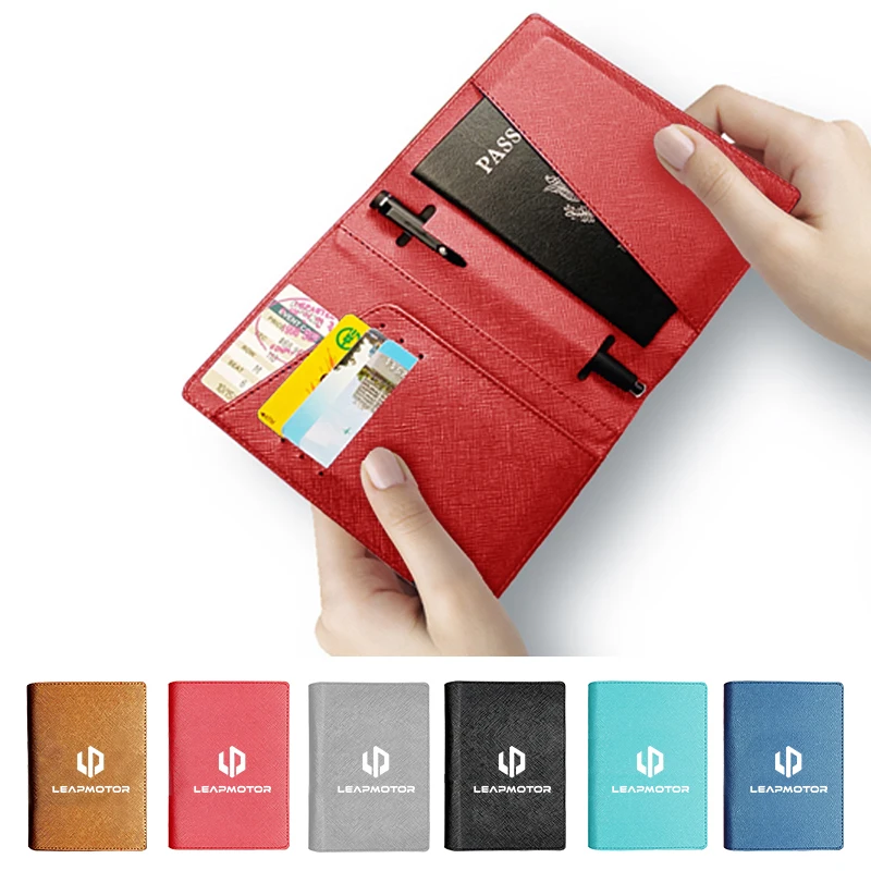 Car Logo Wallet Card Case Multi Slot Organizer Badge Passport Bag For Leapmotor T03 S01 C11 C01 C10 Leap Motor