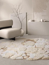 Simple Modern Bedroom Carpet Soft Bedside Cloakroom Area Rug Non-slip Cream Color Living Room Carpet Sofa Coffee Table Floor Mat