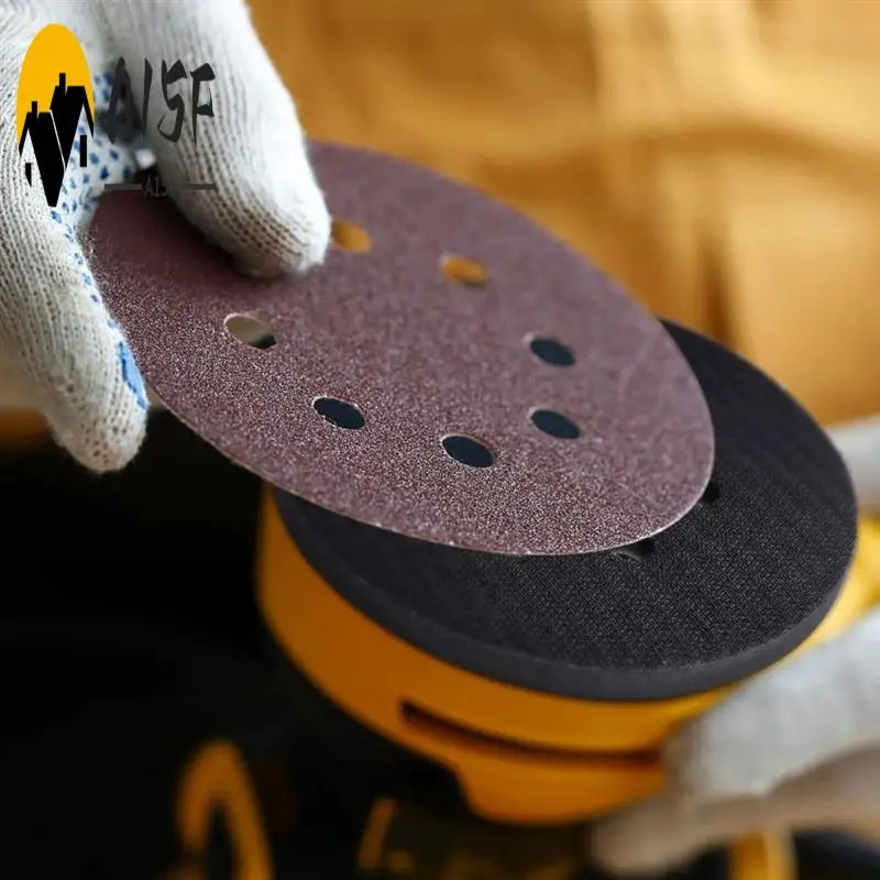 

A15F-10 шт. мягкие плотные интерфейсные подушечки 5 дюймов 8 отверстий на липучке губка подушка буферная подложка шлифовальная интерфейсная подушечка