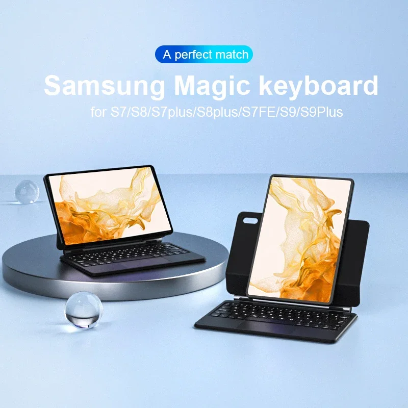 Imagem -03 - Teclado Mágico com Trackpad Capa de Teclado Retroiluminada para Samsung Galaxy Tab s9 s8 s7 11 Sm-x710 X716 X700 X706 T870 Case