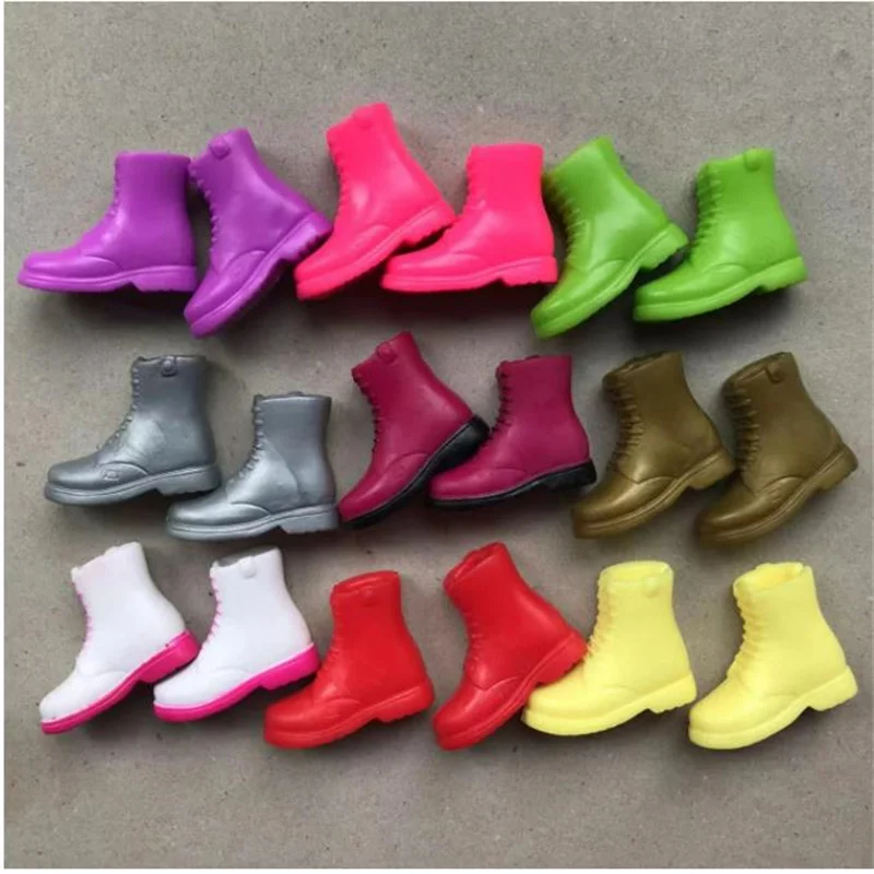 Doll Shoes High Heels Slope Heel Colorful Martin Boots Slipper Black White Green Fashion Shoes for 1/6 FR/PP Doll DIY Doll Parts