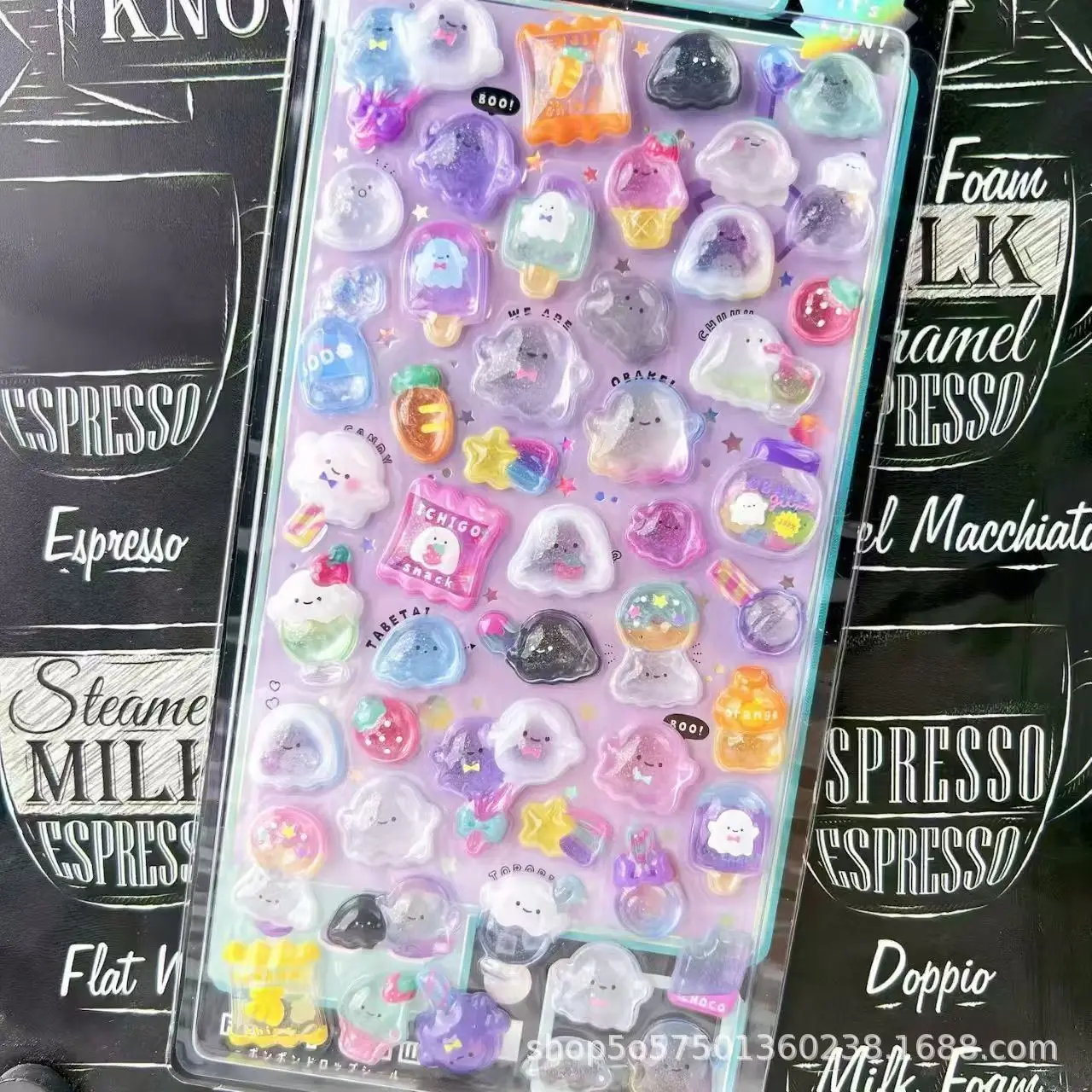 Kawaii drôle doux Furit crème glacée animaux de compagnie goutte 3D Relief autocollant Scrapbooking bricolage journal décor journal papeterie autocollants