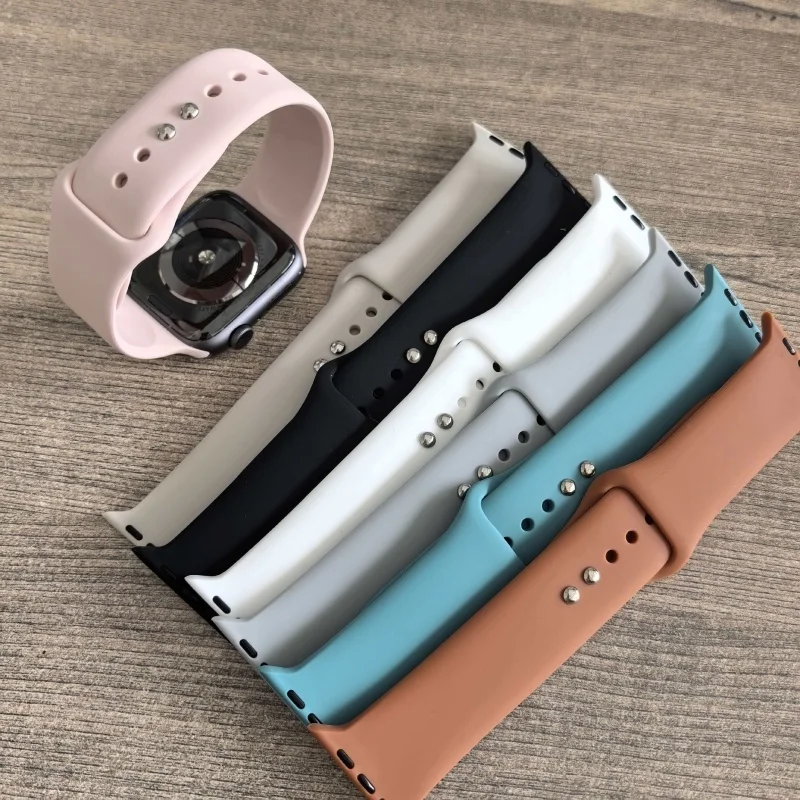 Solid Silicone Watch Band Double Pin Buckle For Apple Watch Ultra3 Series11 Waterproof Sport Strap 41/45/46/49mm