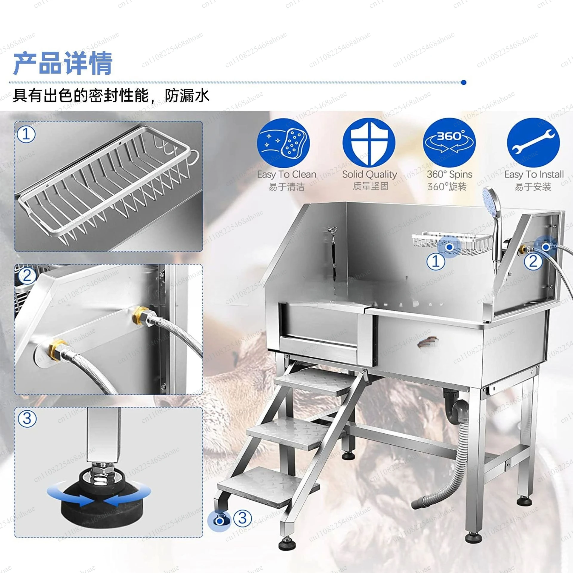 34 inch right door with stairs pet dog bath small  stainless steel  cat bath  tub