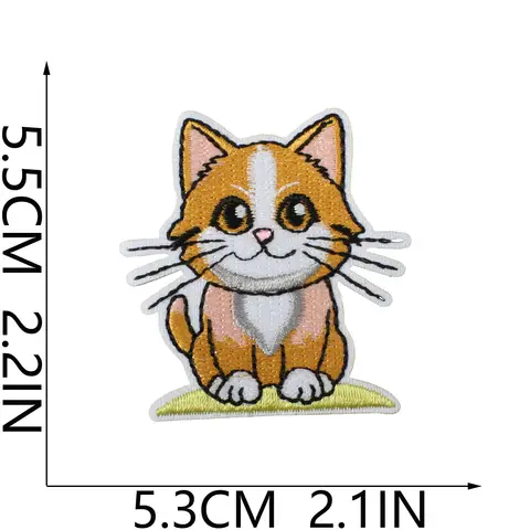 1/28PCS Cute Cat Embroidery Patch, Trendy Play Meow Iron on Sticker for Bag Decoration DIY Apparel Sewing Supplies