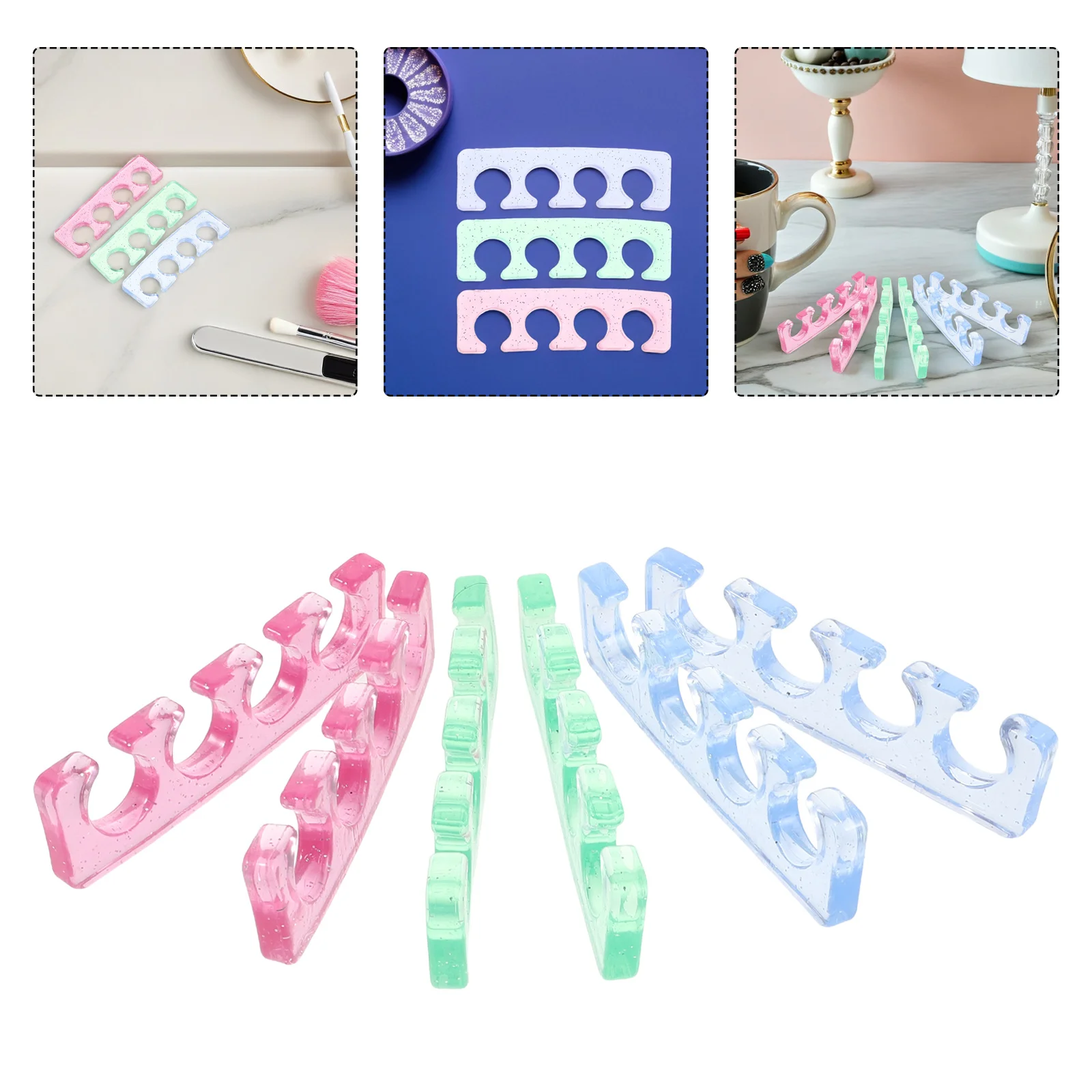 

12Pcs Silicone Toe Spreaders Nail Care Tools for Pedicure Manicure and Toe Alignment Corrector Nail Silicone Tool