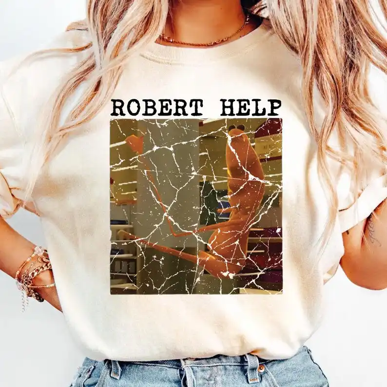 Funny Marcus The Worm Robert Help Meme Viral Internet Humor Tee Weirdcore Aesthetic Top Absurd Meme Graphic Trendy Gift T-shirt