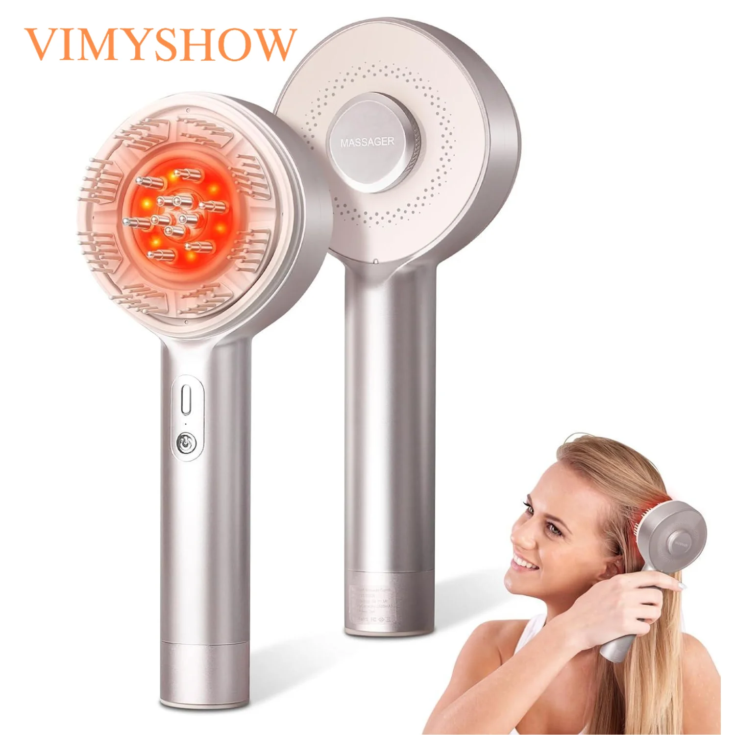 4 in 1 Electric Scalp Massager Comb with Red Light and Hair Oil Applicator Rechargeable IPX7 Head Massage Brush for Hair Growth