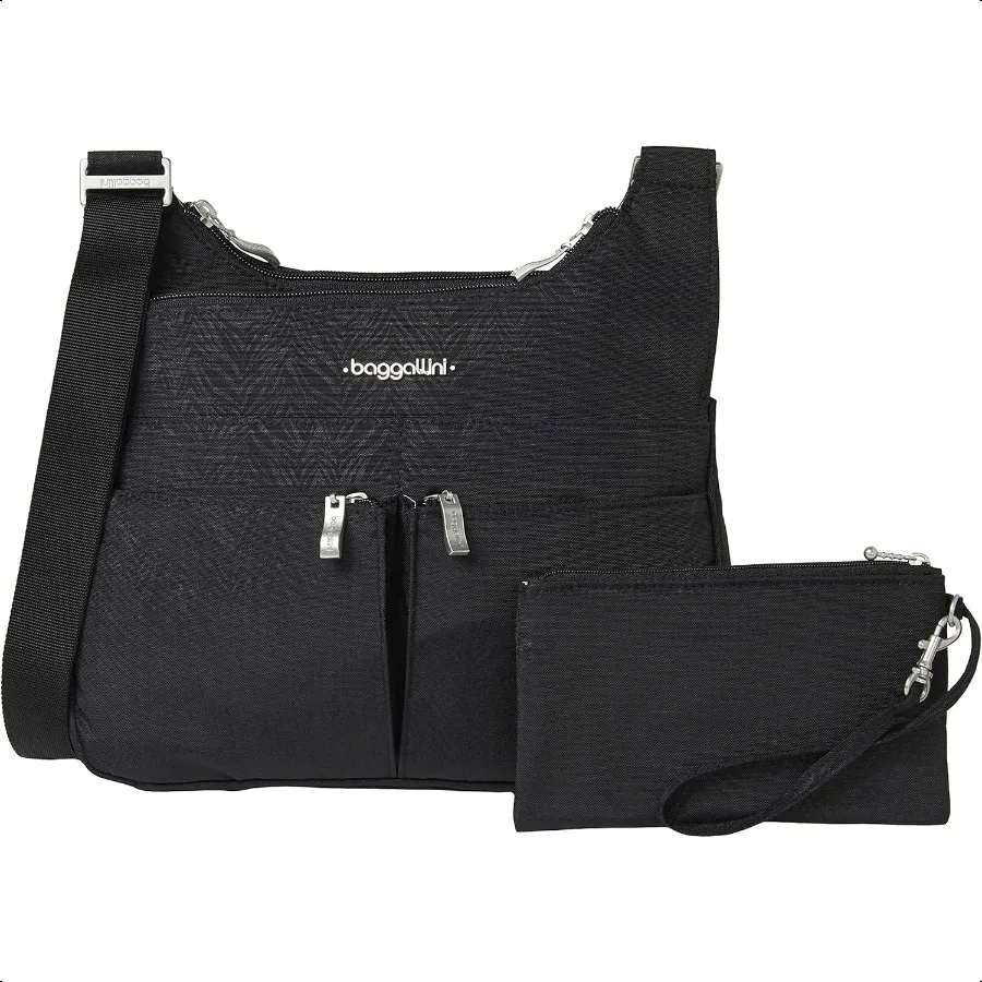 Cross Over Crossbody Women 11x8.5 Medium Travel Bag Lightweight WaterResistant Nylon Organized Handbag Purse