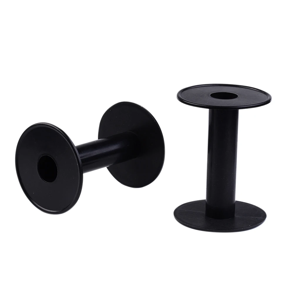 10pcs Plastic Spools Wheel Black Empty Wire Bobbins Round for Beading Cord String Ribbon Jewelry Accessories F80