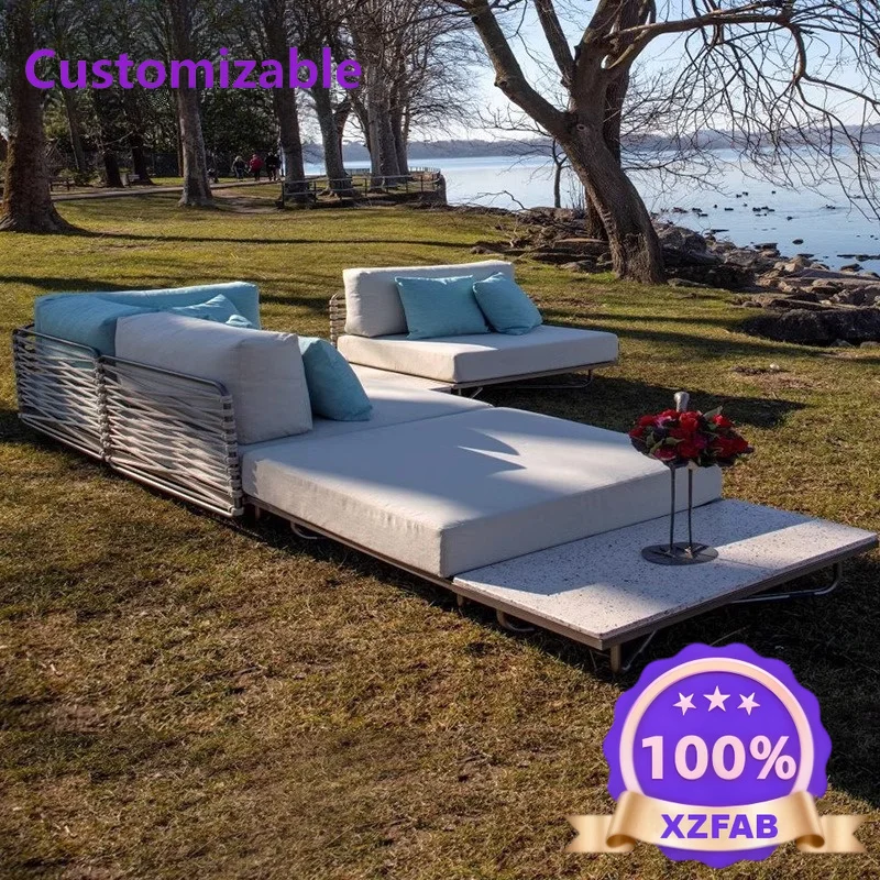 Factory Direct 2026 Outdoor courtyard open-air sofa rattan leisure villa balcony garden homestay waterproof sunscreen rattan