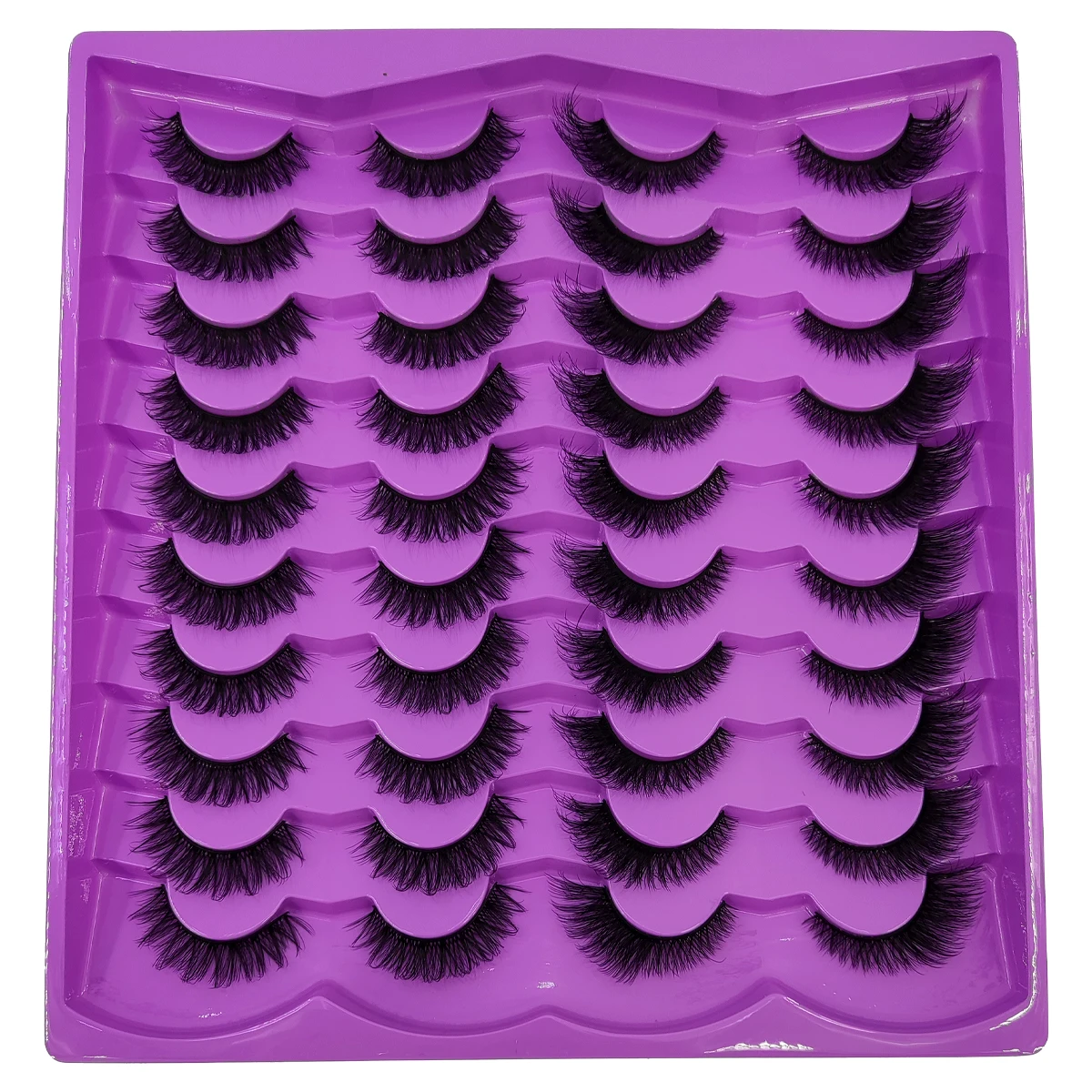 Novos 20 pares de cílios postiços de aparência natural com cílios de vison artificiais grossos e fofos para maquiagem e beleza