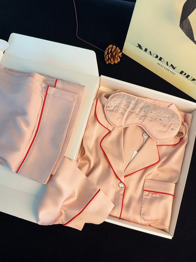 pink-silk-spwear-women's-home-clothes-high-end-gift-box-breathable-long-sve-flip-collar-separate-sle