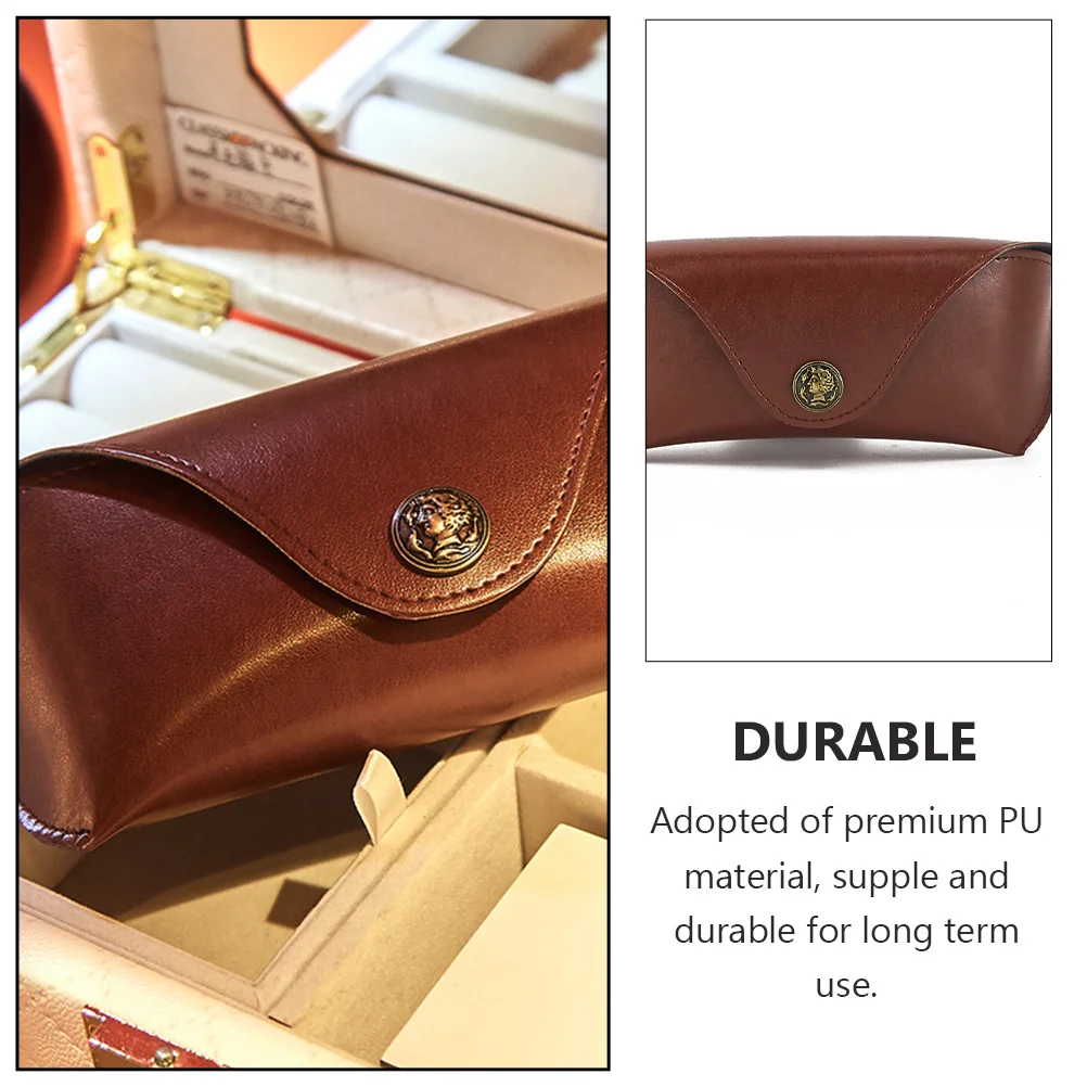 

Glasses Case Retro PU Lightweight Sunglasses Box Handmade Wear Resistant Durable Soft Texture Easy Storage Carry Protect