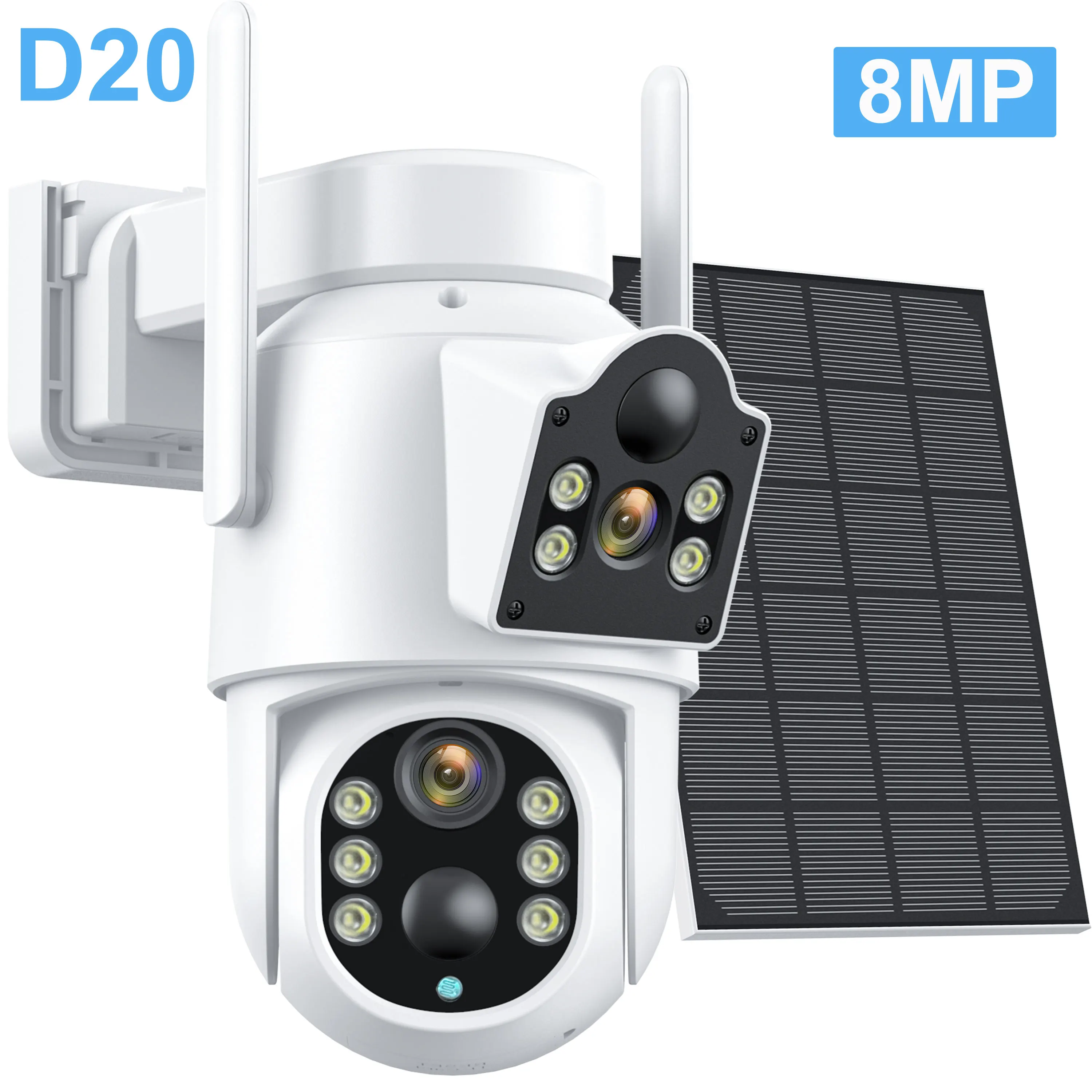 4K 8mp Zonne-Energie Camera Ingebouwde Batterij Ptz Wifi Ip Camera Buiten 4mp Pir Menselijke Detectie Beveiliging Surveillance Icsee - afbeelding 1
