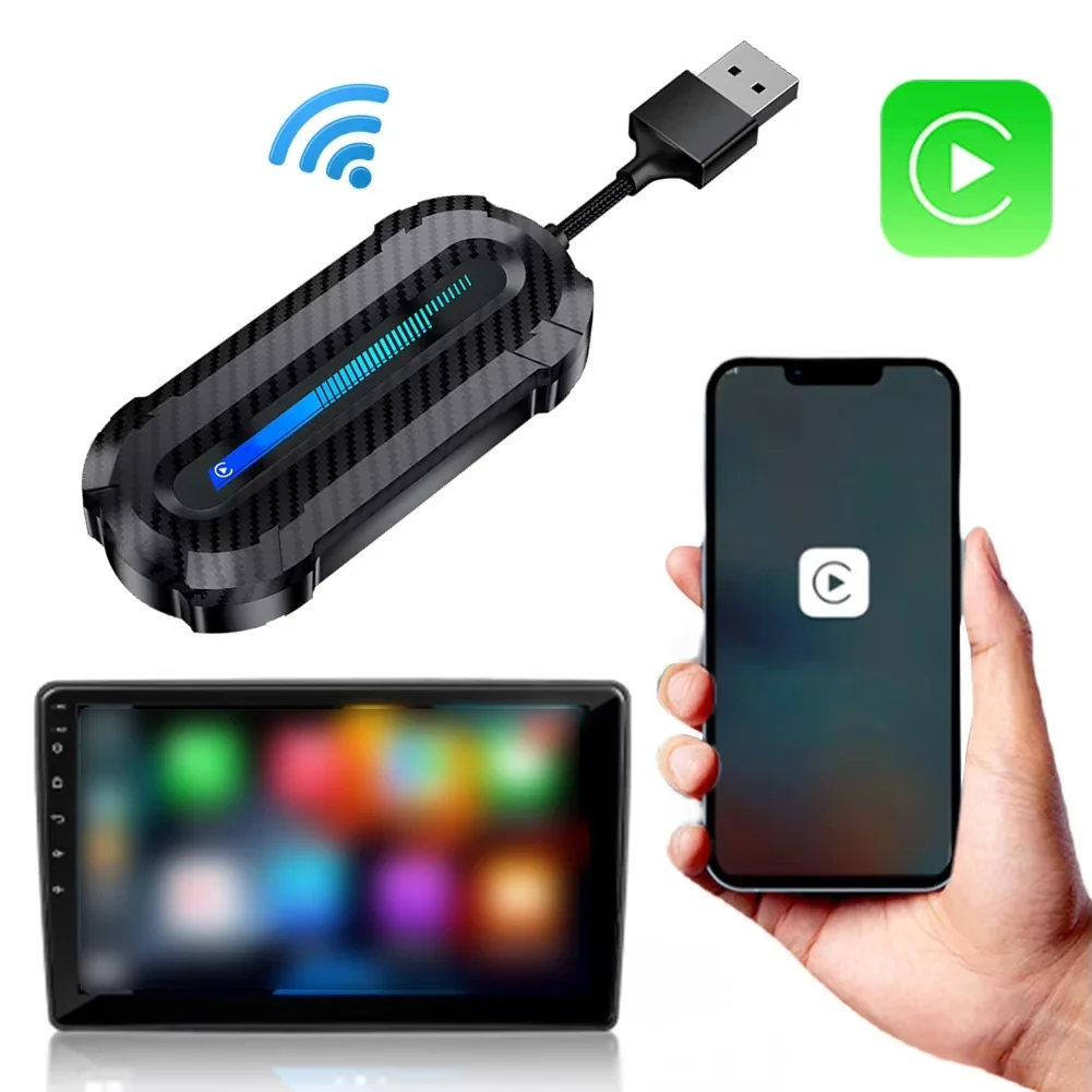 

Black Abs For Carplay Wireless Adapter For Android Auto Wireless Adapte For Carplay AI Box Direct Replacement Car Accessories