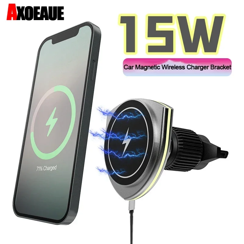 

Magnetic Car Phone Holder Wireless Charger Fast Charging For iPhone 15 14 13 Samsung 15W Macsafe Charger Universal Phone Stand