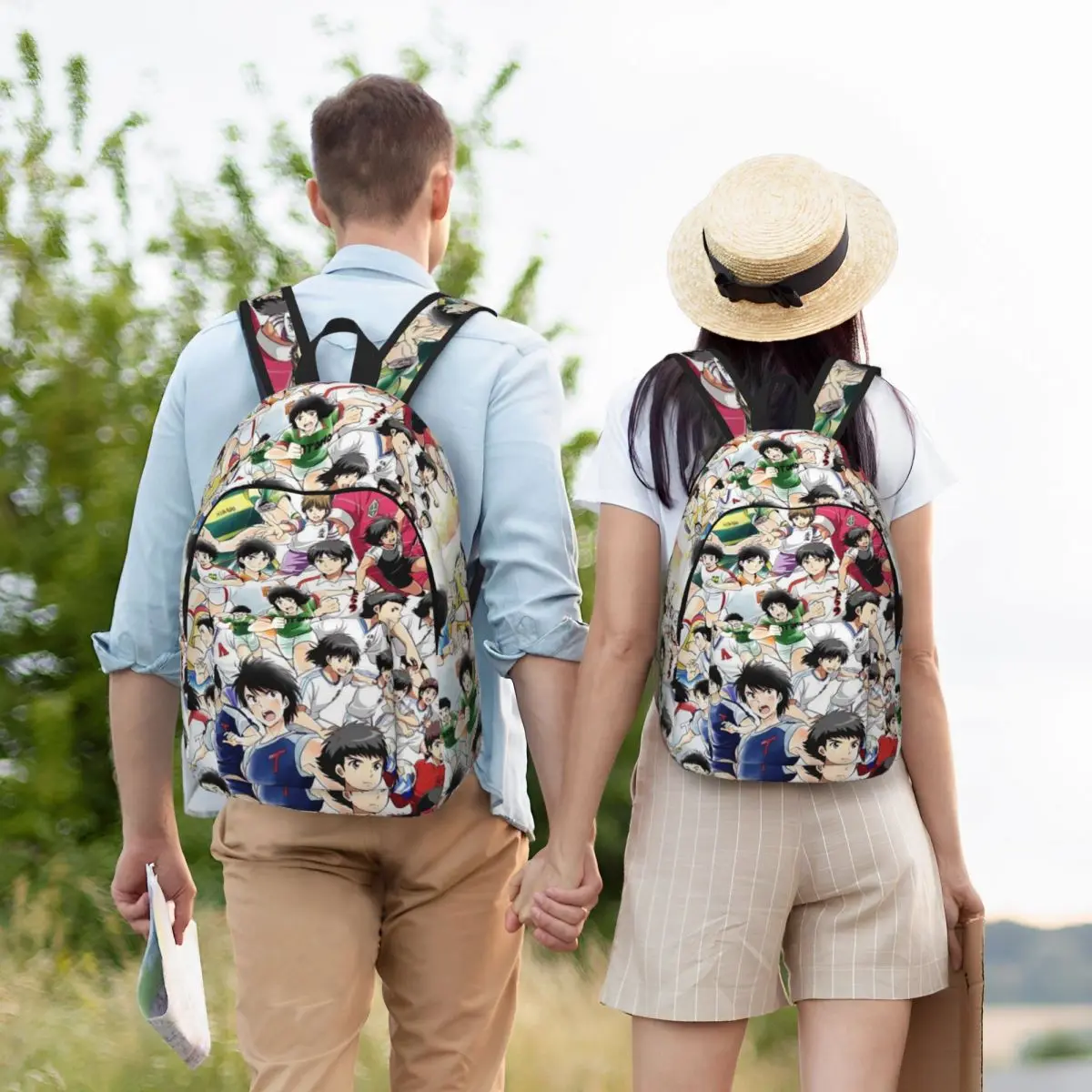 Mochila de Anime de capitán Tsubasa para adolescentes, bolsas de libros de Manga de fútbol para estudiantes de secundaria y secundaria, mochila de día para exteriores