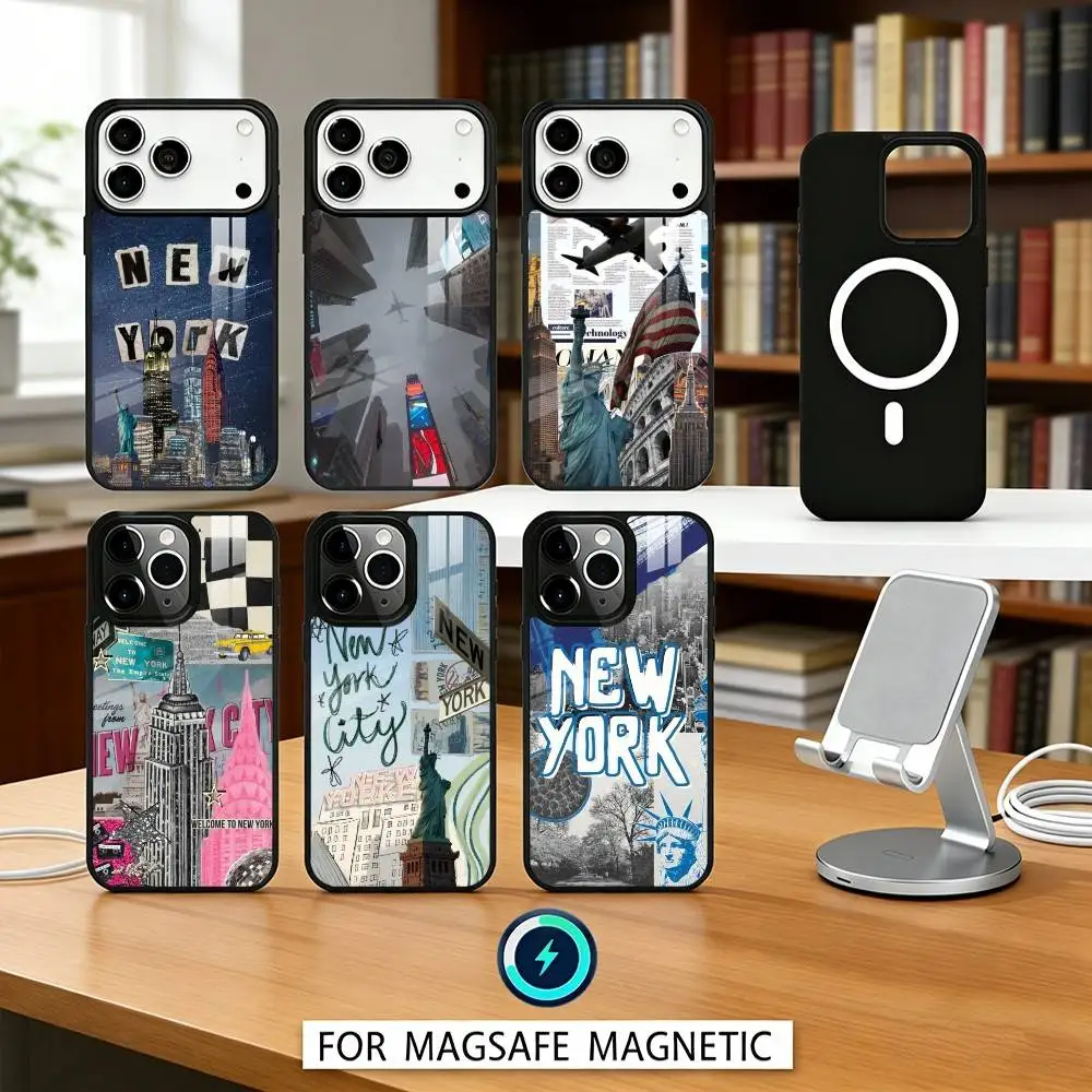 

C-City New York Phone Case For iPhone 17,16,15,14,13,12,Pro,Max For Magsafe Magnetic Wireless Charging