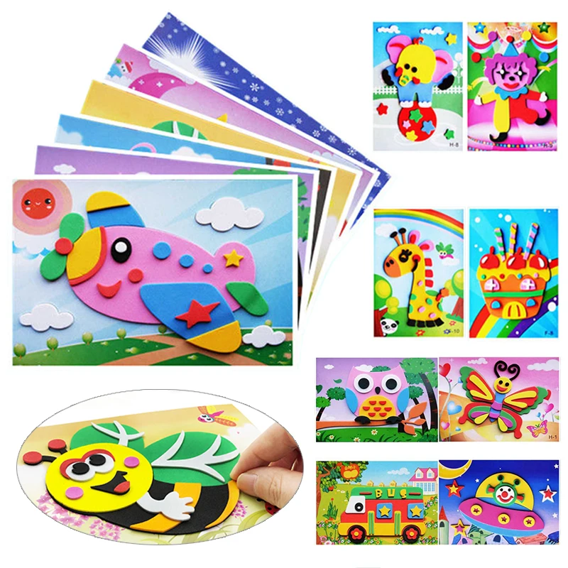 20 stks/set 3D EVA Foam Sticker Speelgoed Kinderen Klassieke Stickers Speelgoed Leuke Cartoon Dier Puzzel voor Kinderen Speelgoed Meisjes Geschenken TMZ