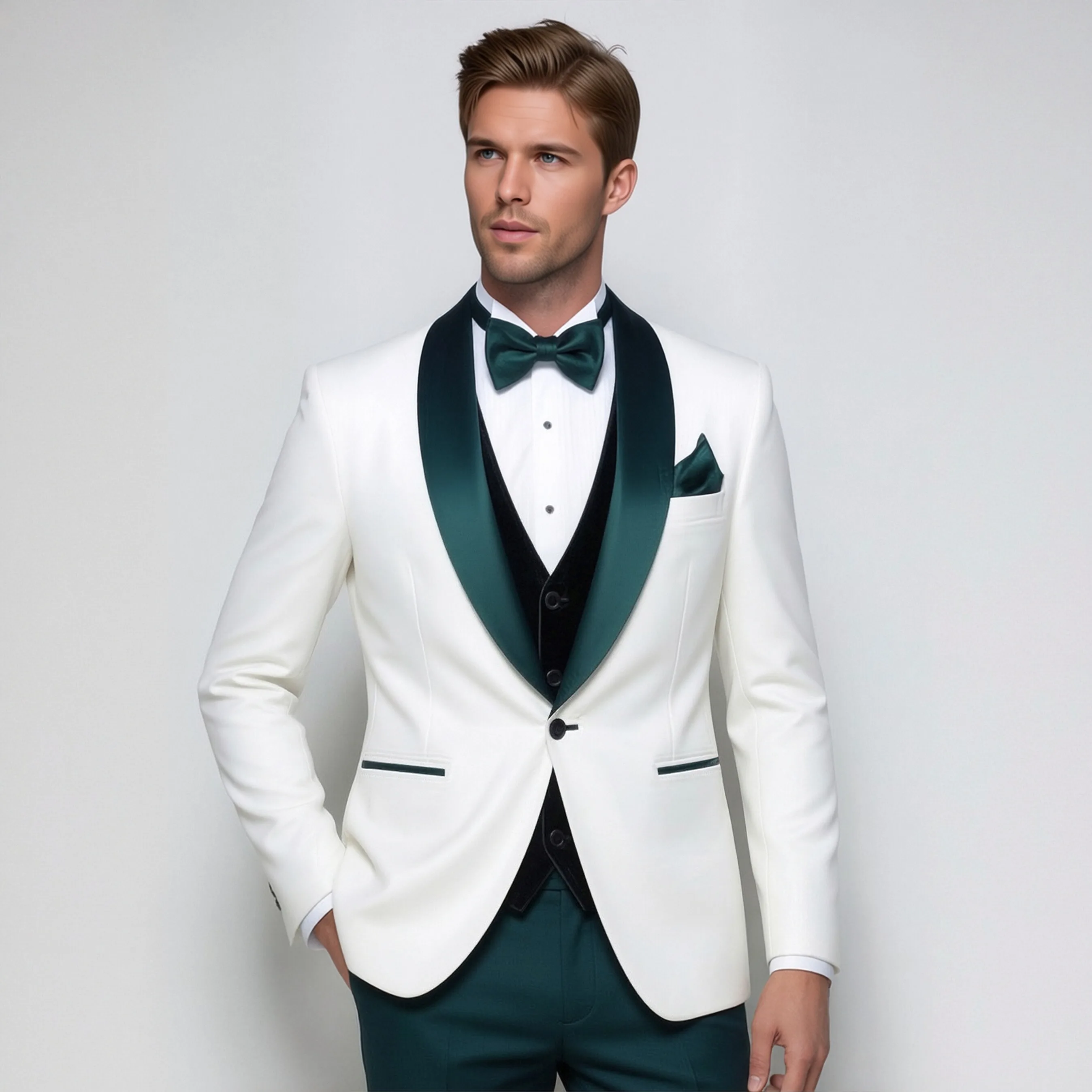 

Мужской костюм-тройка OPEODLY: приталенный пиджак на одной пуговице, жилет и брюки для торжественных мероприятий, свадеб и деловых встреч