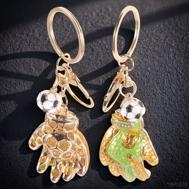 

2pcs Goalkeeper Glove Shaped Keychain Novelty Bag Pendant Car Key Ring Decorative Hanging Ornament Luggage Schoolbag Pendant
