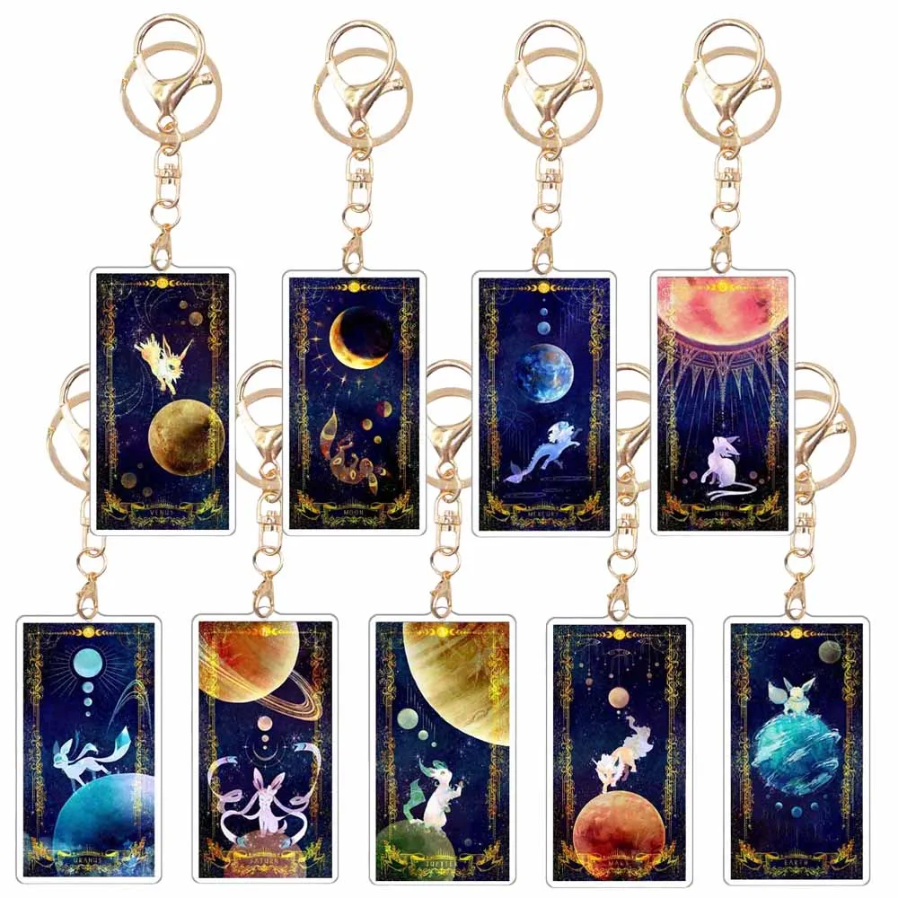 Pokemon Eevee Vaporeon Flareon Espeon Umbreon Sylveon Glaceon Jolteon Leafeon Anime Cartoon Creativity Pendant Acrylic Keychain