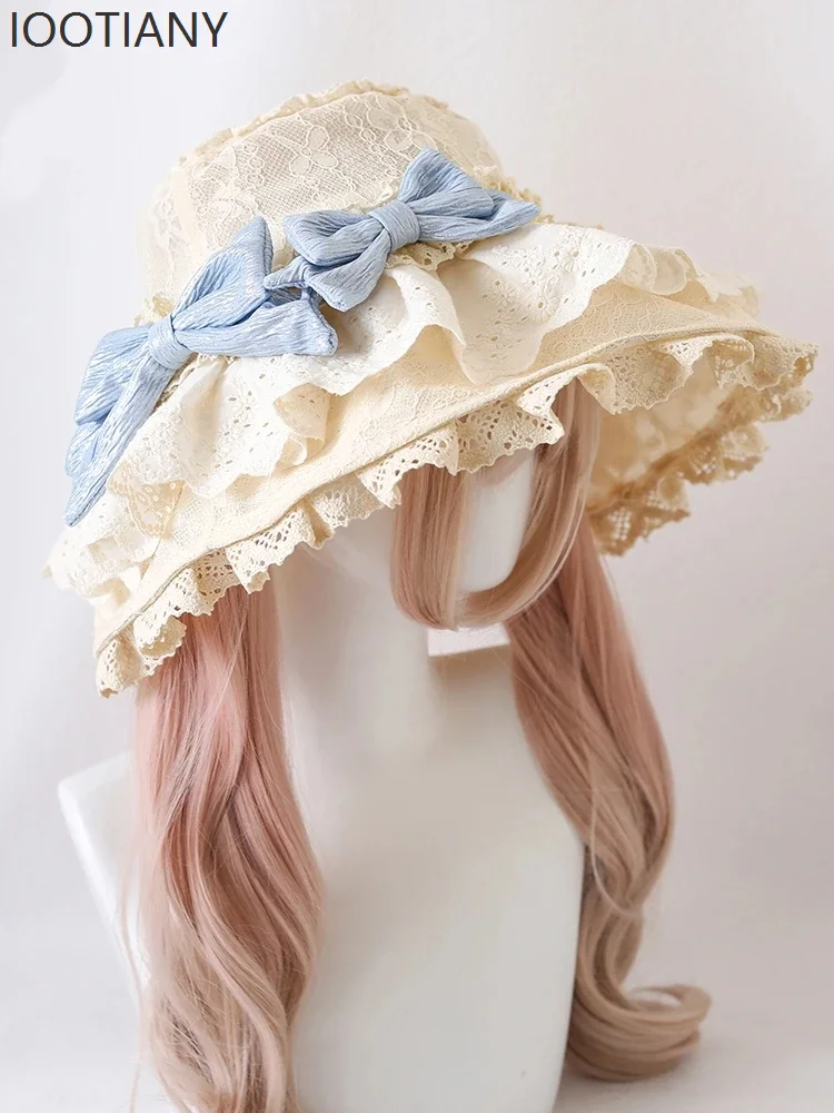 هالوين لطيف الحلو السيدات لوليتا رائع الدانتيل قبعة قبعة الشمس حفلة تنكرية مرحلة المنصة الأداء اكسسوارات الدعائم 2025