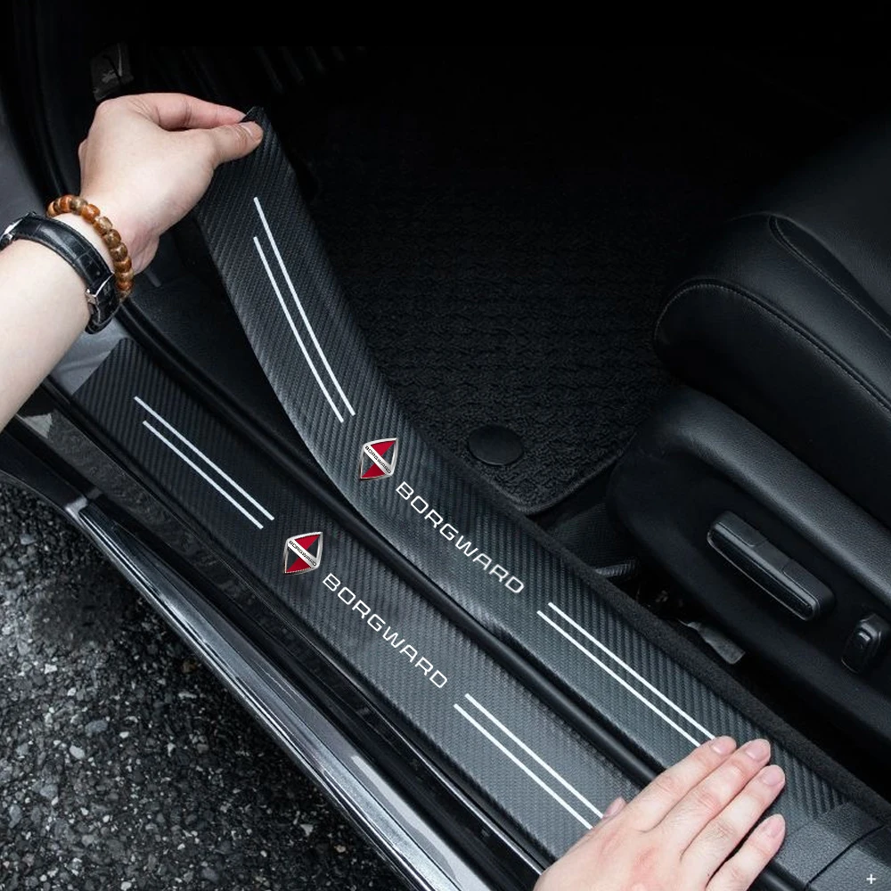 Pegatinas para coche, tiras para umbral de puerta, pedales, tiras de protección de fibra de carbono para borgward bx3 bx5 bx6 bx7