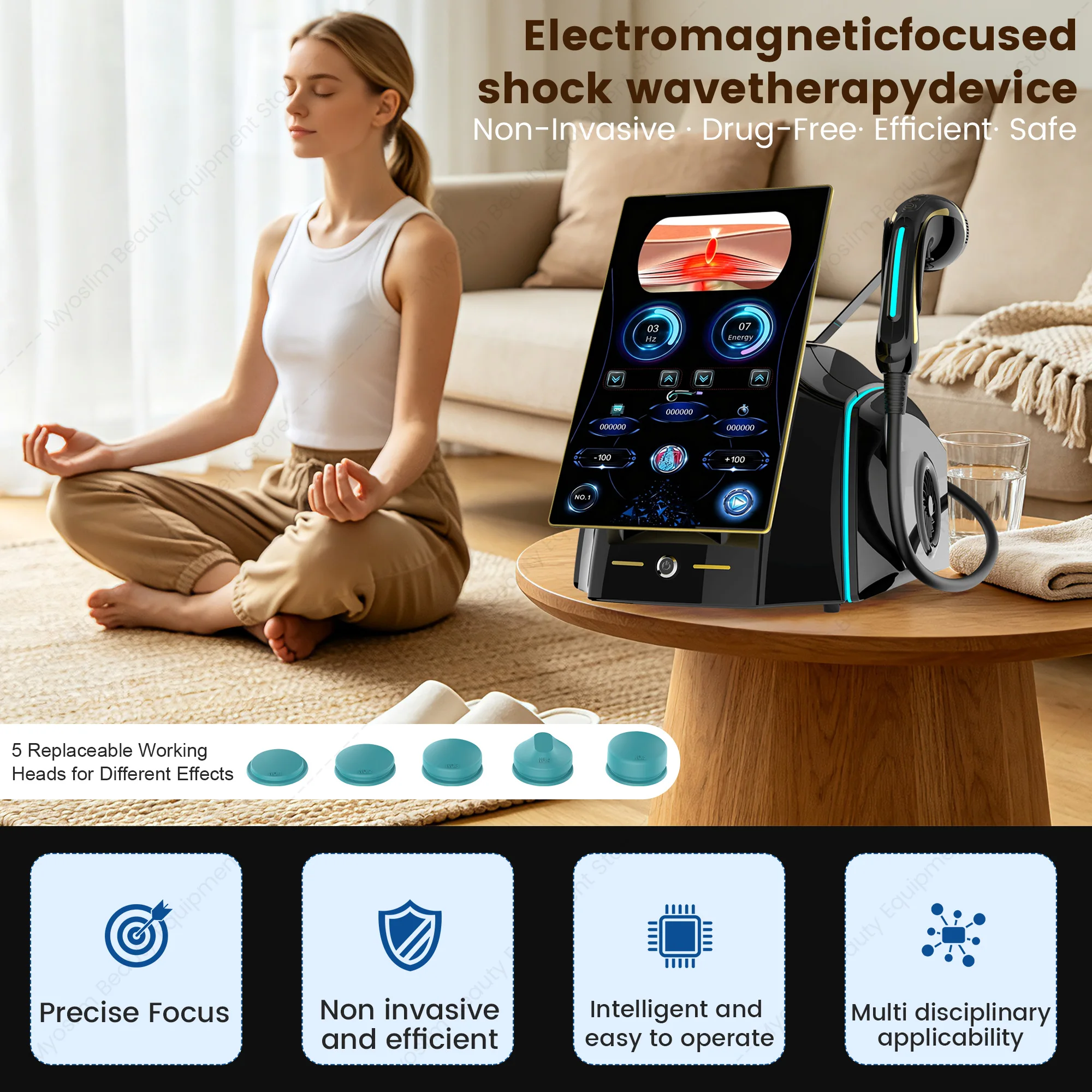 People and Animals Extracorporeal Focus Shock Wave Device Physiotherapy ED Treatment Focused Shockwave Machine for Pain