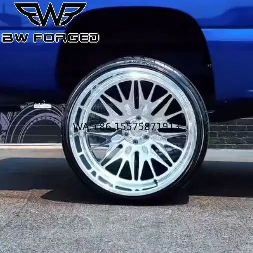 

Custom forged polished aluminum alloy wheels, 22-28 inch, with 8x170 PCD for heavy-duty pickup trucks