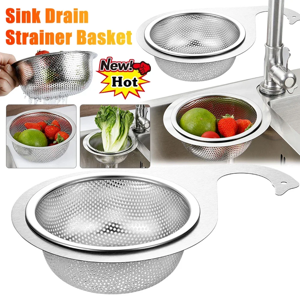 

1/2 PCS Stainless Steel Sink Drain Strainer Basket Dry Wet Separation Hanging Sink Strainer Drain Rack for Filter Kitchen Waste