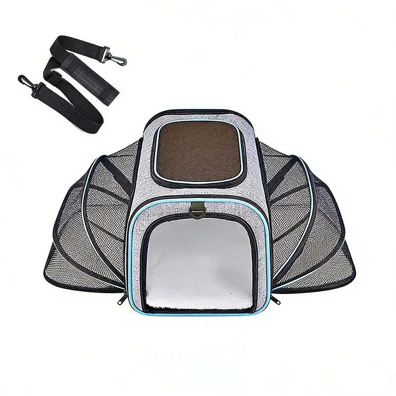 

Hot Sale Grey Waterproof Portable Travel Bag for Dogs Cats Breathable Pet Backpack with Secure Lock Zipper Top Seller