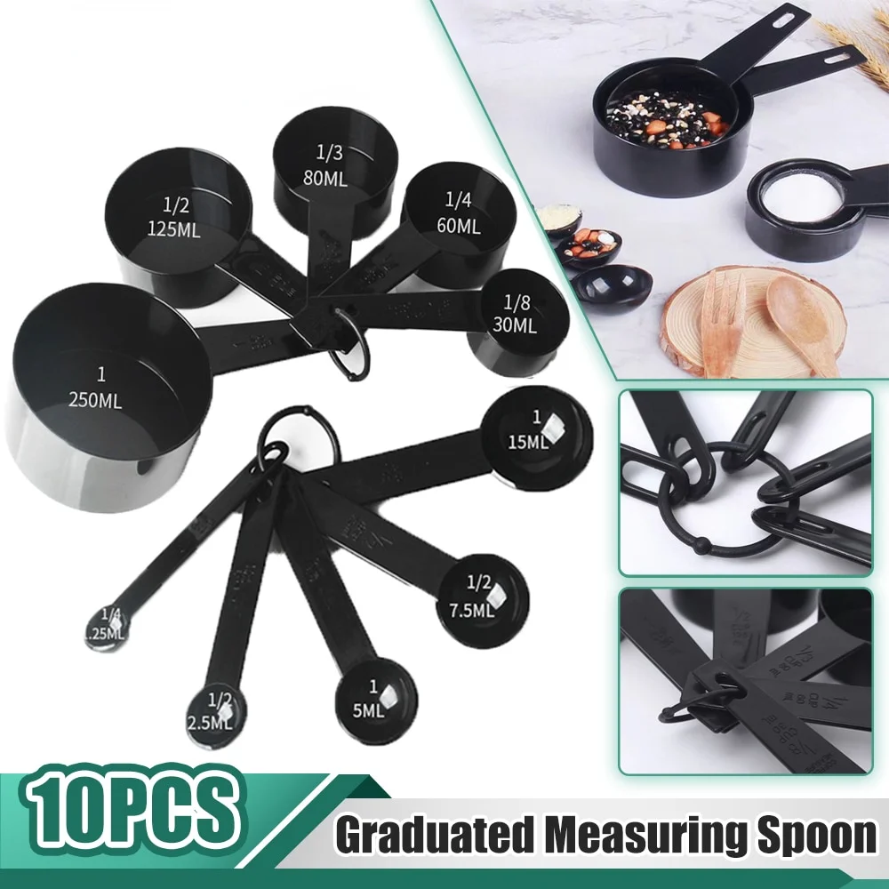

Stainless Steel Handle Measuring Cup Stackable Spoon Measuring Spoon with Dial Plastic Set for Measuring Dry Liquid Ingredients