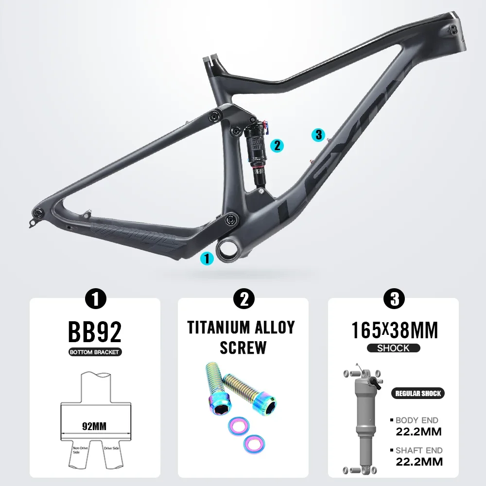 LEXON TACTIC Full Carbon MTB Frame Carbon Suspension Boost 148mm 29er Mountain Bike Cross Country/Trial DNM ROCKSHOX For Bicycle