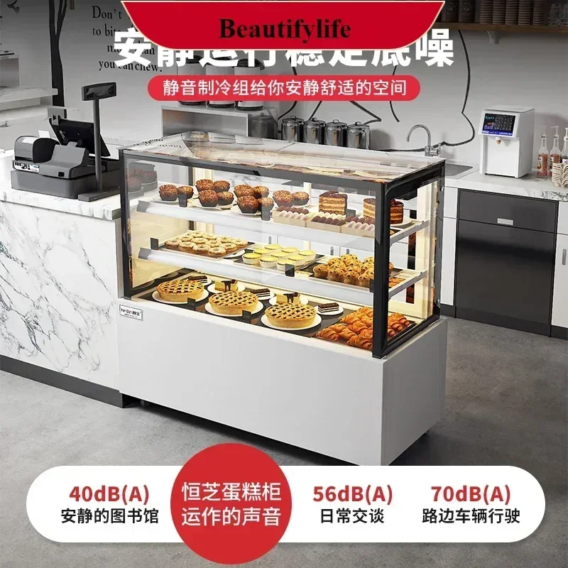 

Hot sales Cake Refrigerated Display Commercial Glass Fruit Cooked Dessert Freezer Air Cooling Table Fresh Cabinet A5