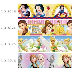 10yards Printed Disney Princess Grosgrain Ribbon 25mm for Bows  DIY Craft Supplies Decoration Handmade Materials