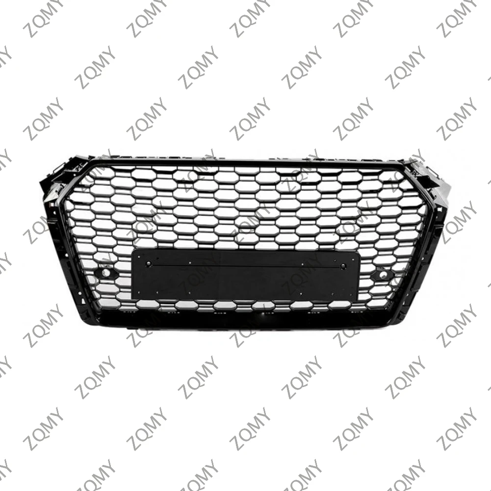 With/Logo For Audi A4/A4L/S4 2017 2018 2019 Car Front Bumper Grille Centre Panel Styling Upper Grill (Modify For RS4 style)