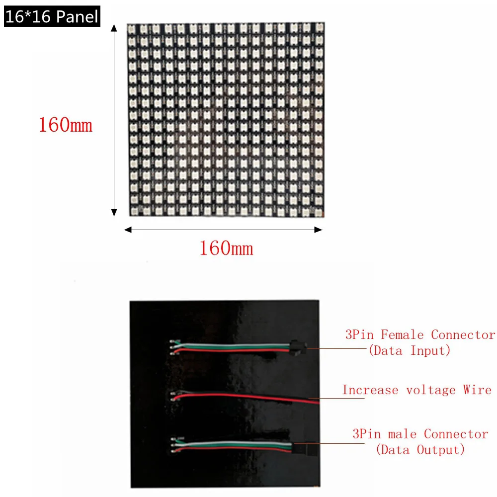 WS2812B 8x8 8x32 16x16 Matrix WS2812b Digital Flexible Individually Addressable LED Panel Light Ws2812 SMD 5050 Led Strip DC5V