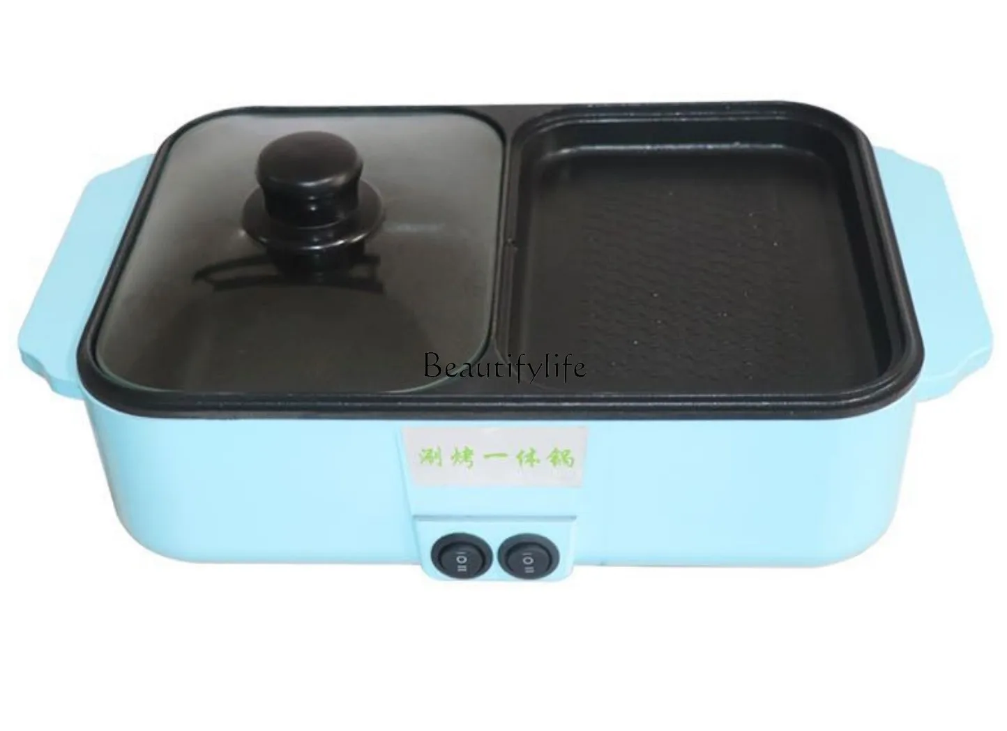 110V Multifunctional Mini Rinse and Bake Integrated Pot Cooking Pot Electric Baking Pan Electric Hot Pot