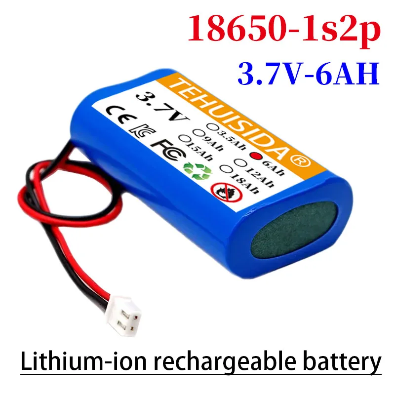 

3,7 В, 6000 мА, 1S2P, 18650, литий-ионная аккумуляторная батарея с разъемом 2P, встроенная BMS, подходит для резервной батареи малой бытовой техники
