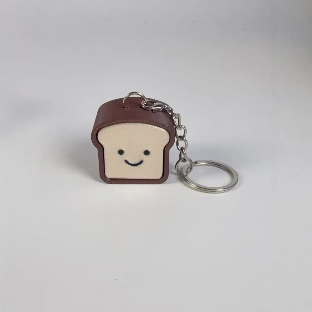 3D Printed Toast Keyboard Clicker Finger Press Bag Pendant Bread Fidget Keychain PLA Material Sensory Finger Clicker Adult