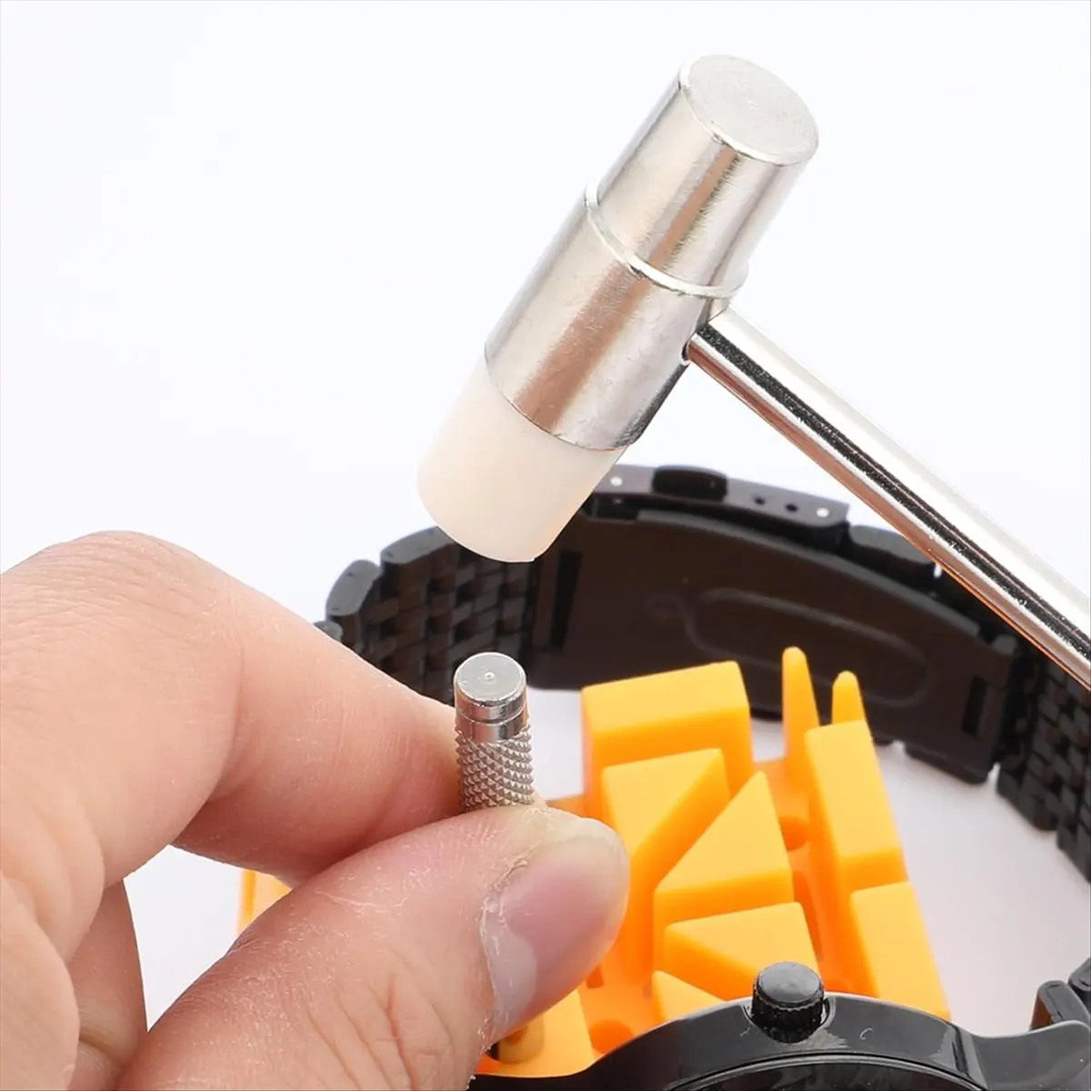 Reliable- 2PCS Dual Head Small Hammer, Metal Heads Jewelry Mallet Mini Jewelry Hammer for DIY Crafts, Watch Tuning, Leather