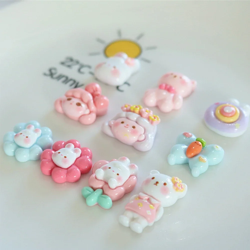 10PCS Shiny Butterfly Girl Series Miniature Flat Back Resin Cabochons For Hairpin Scrapbooking DIY Home Decor Craft Accessories
