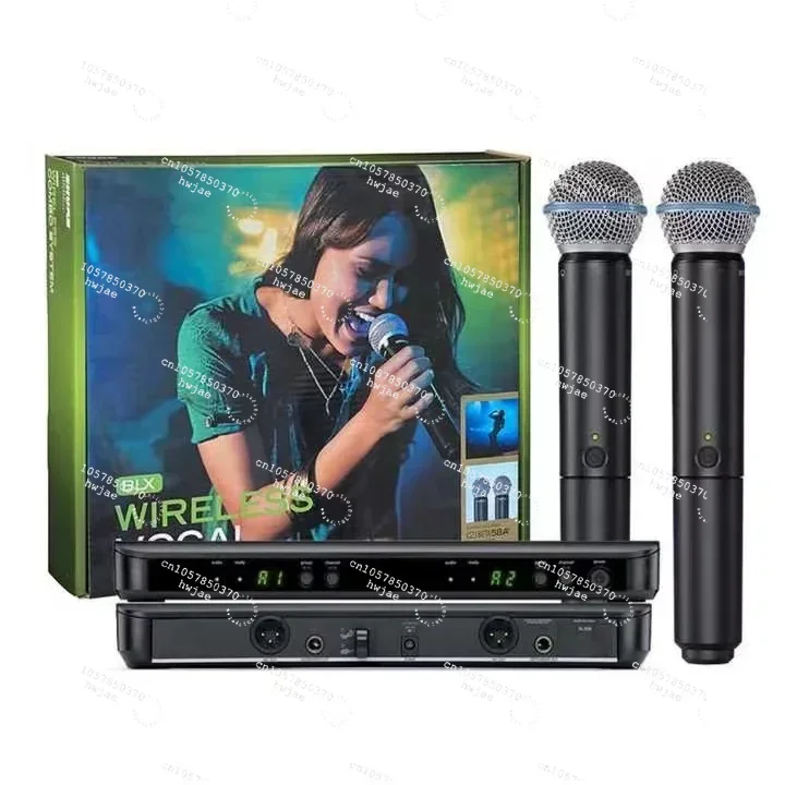 High Quality BLX288 Dual Channel Wireless Microphone Dual Handheld Wireless PG58 Microphone Digital Vocal System YHS BLX288