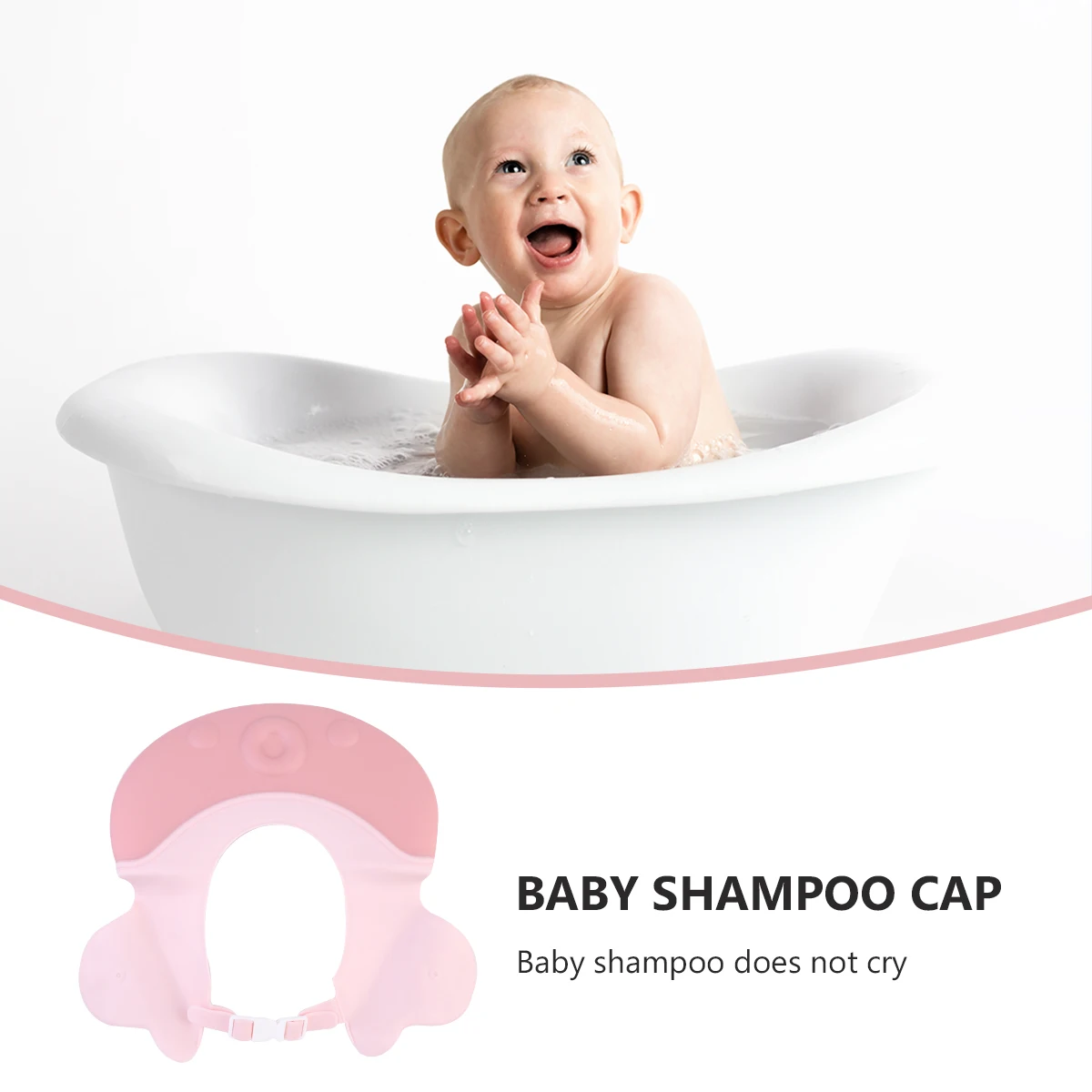 

Baby Shower Cap Infant Bathing Hat Adjustable Buckle Protects Eyes Shampoo Water Haircut Sunshade Pink Boys Girls