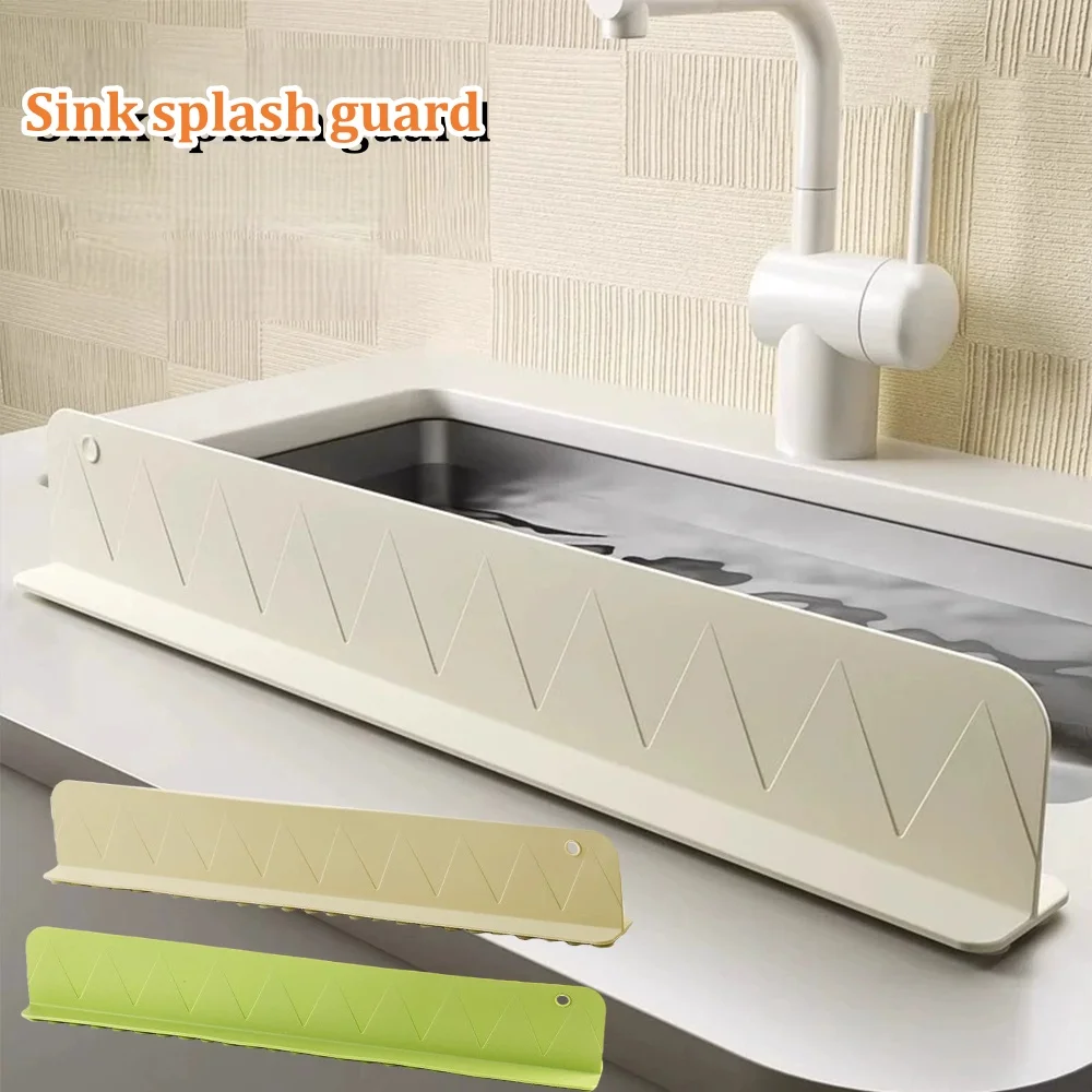

1Pc Silicone Sink Splash Guard Kitchen Sink Washbasin Water Barrier Sink Splash Cover with Suction Cup Kitchen Utensils