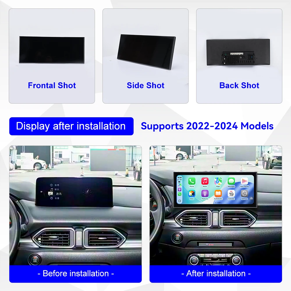 Android 15 15.8 Inch For Mazda CX‑5 2022‑2024 Car GPS Navigation Player Radio Stereo Head Unit Car Accessories 4G SIM LTE 4G